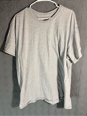 Fruit Of The Loom T-Shirt Men 3XL Grey Gray Short Sleeve Crew Neck Cotton Blend